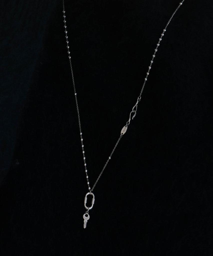 Pearly More Key Oval Chain Necklace_Pm25N012Wt