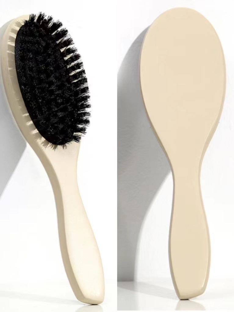 New Arrival Hair Brush Wood Handle Boar Bristle Beard Comb Styling Detangling Straighten Brown Lotus Boar Bristles Massage Comb