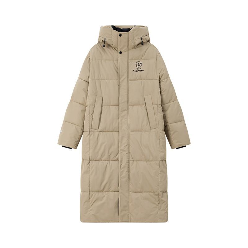 

Новая женская зимняя утолщенная хлопковая куртка с капюшоном длиной до колена, хлопковая куртка для пары, теплая 2XL хаки