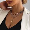 Bohemian Multi-layered Beaded Necklace Colorful Boho Beaded Necklace for Women Ethnic Jewelry Accessories