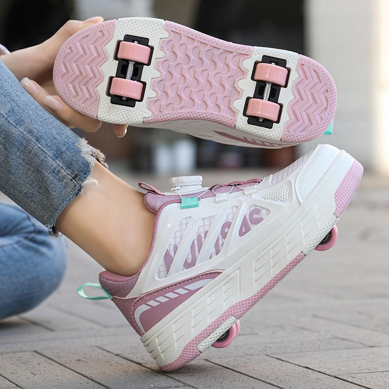 Vaikiški keturračiai sportiniai batai riedučiais Kaip plokščiapadžiai sportiniai batai Riedlenčių batai Sportiniai batai Moteriški riedučių batai