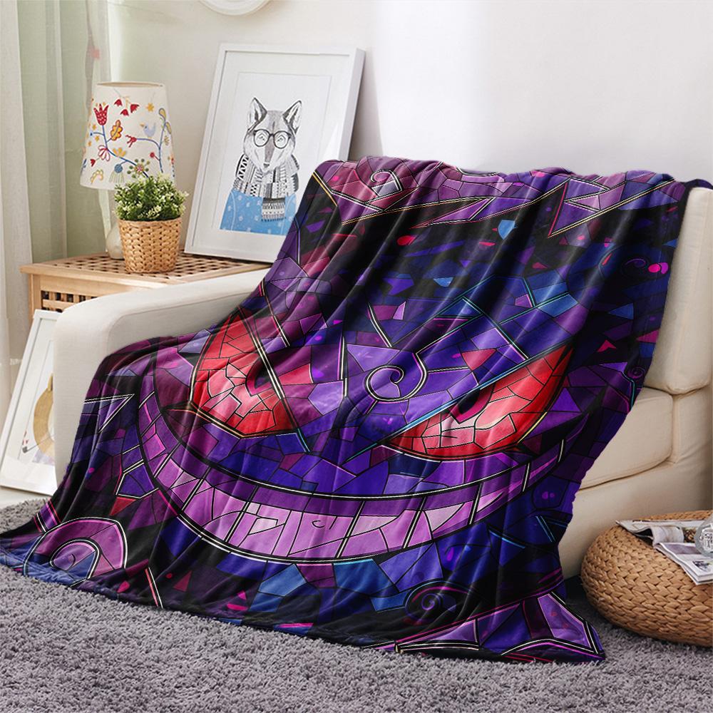 Gengar Flannel Blanket, High quality Comfortable for All Seasons, Home Decor, Warmth and Comfort