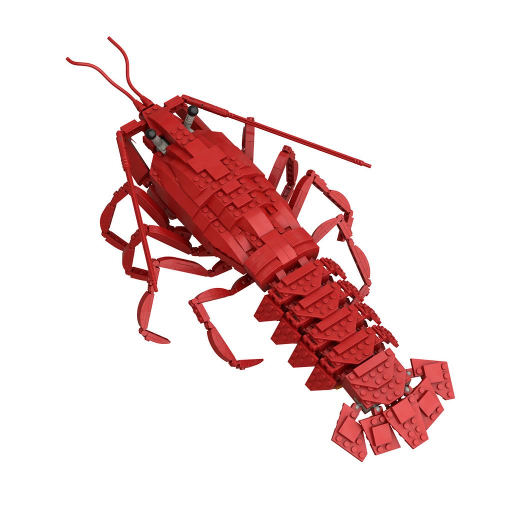 Creative Building Blocks Movable Lobster Model Assembly Toy for Kids Educational DIY Toy Fun Learning Activity
