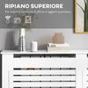Radiator Cover, Modern MDF White Painted Cabinet with Horizontal Slats for Living Room, Bedroom, 152L x 19W x 81H cm
