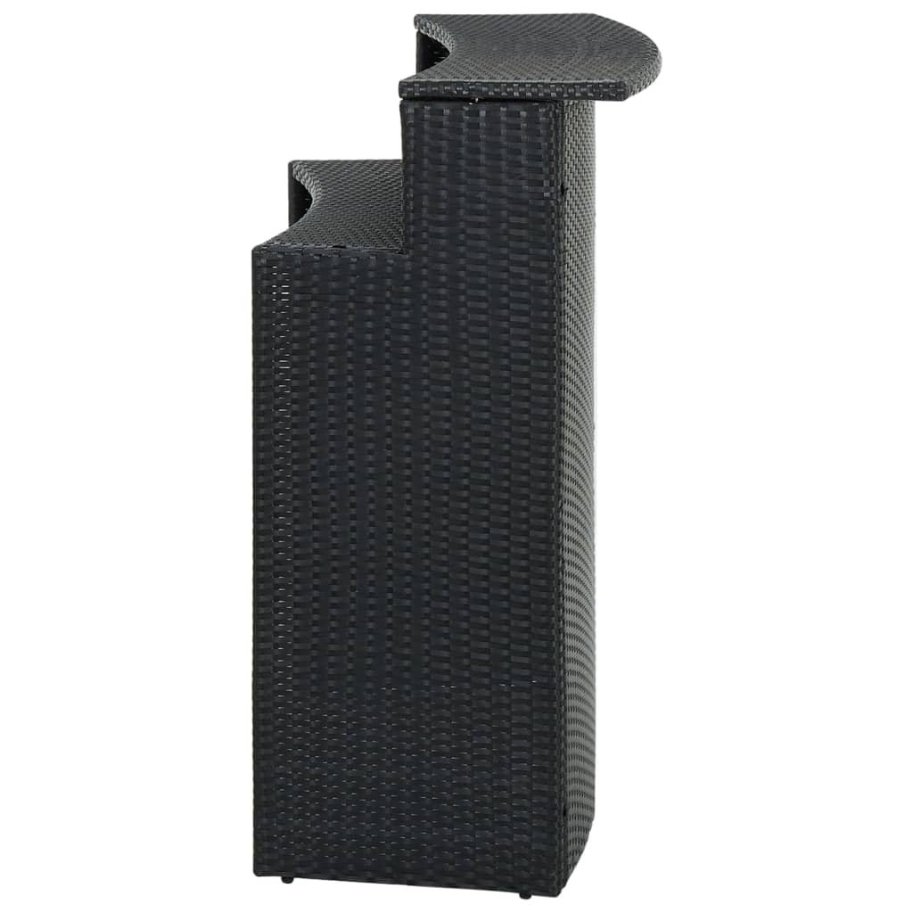 Outdoor Bar Table Black 120 x 55 x 110 cm Poly Rattan