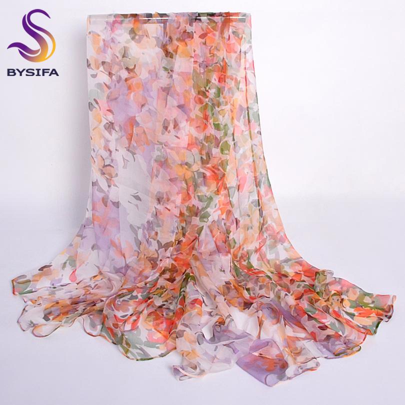 Pink Orange Silk Scarf  New Design Long Female Scarves Printed 170*105cm Spring Autumn Fashion Accessories Women Silk Scarf