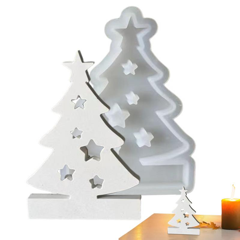 Christmas Tree Mold Candle Holder Making Mould Silicone Plaster Molds Resin Candle Holder Mold Cement Mould Epoxy Casting Molds