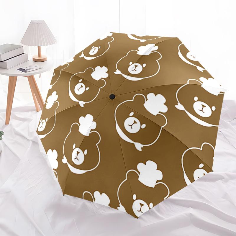 1pc Bear PatternAutomatic Open/close Folding Umbrella, Compact Portable Travel Umbrella, Perfect Birthday/Holiday, Cute Umbrella y012