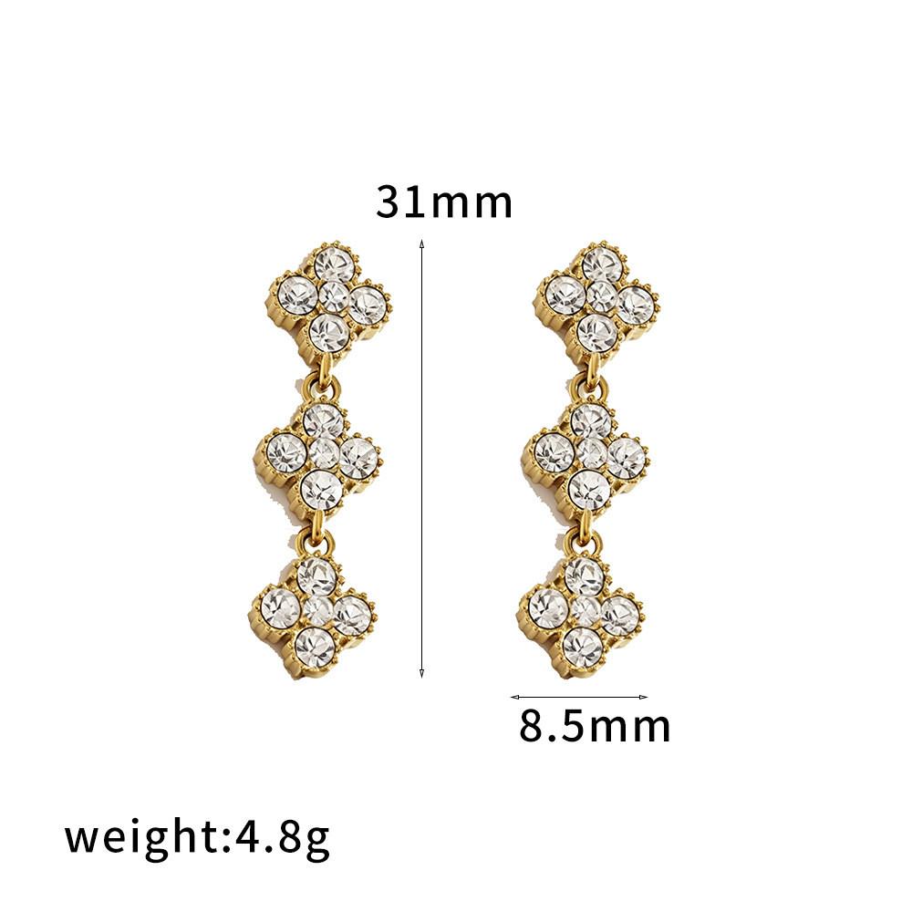 Four Leaf Clover Necklace And Bracelet Set With Zirconia And Stainless Steel For Elegant Casual Wear