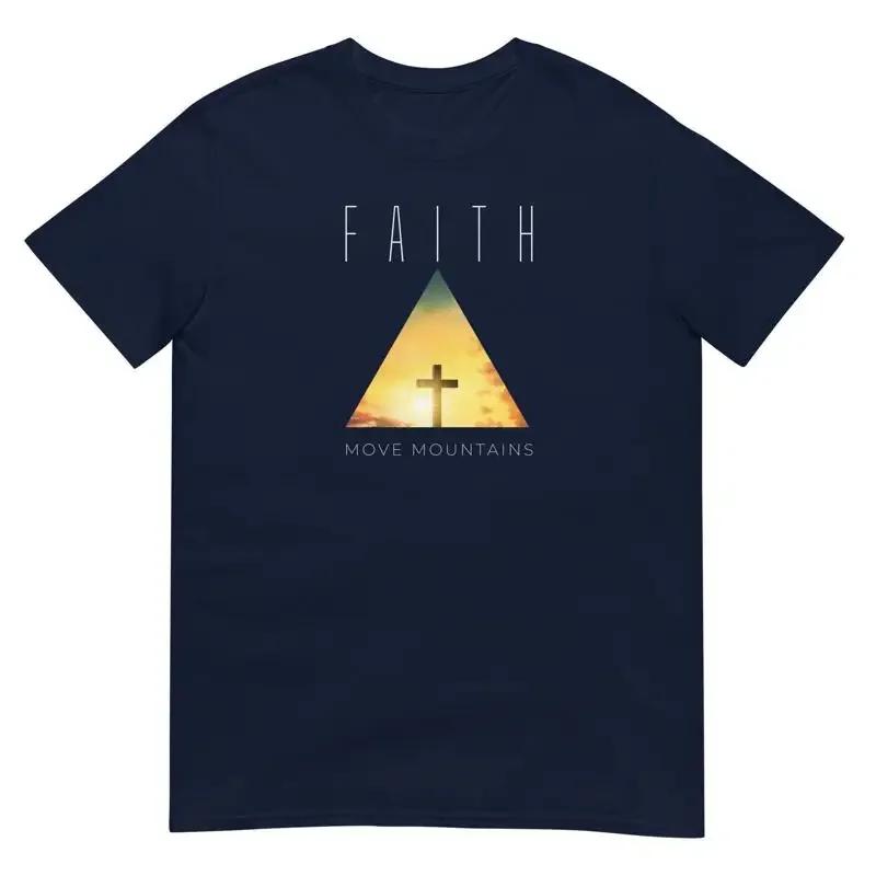 Faith Moves Mountains Christian T Shirt Catholic Jesus Binge Funny Religion For Believer S разноцветный