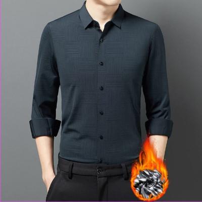 Frühling und Herbst Neue Herren Langarm Samt Verdickt Hemd Business Hemd Trendy Casual One Piece