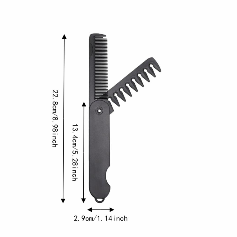 2pcs Compact Size Folding Pocket Combs Folding Design Texture Comb Wide Tooth Comb  For Travel