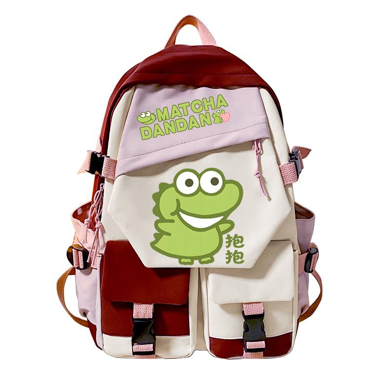 Personalized niche little crocodile expression bag schoolbag 2024 cross-border campus popular student schoolbag casual and simple