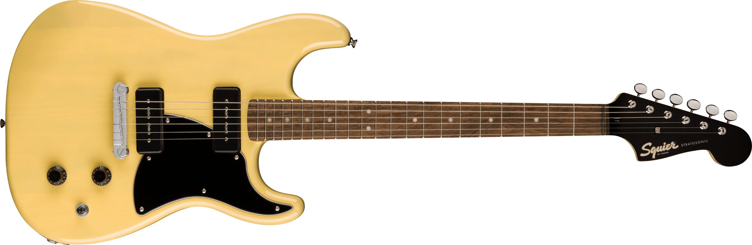 

Squier від Fender Squier Електрогітара Paranormal Strat-O-Sonic, Laurel Fingerboard, Black Picguard, Vintage Blonde with Soft Case