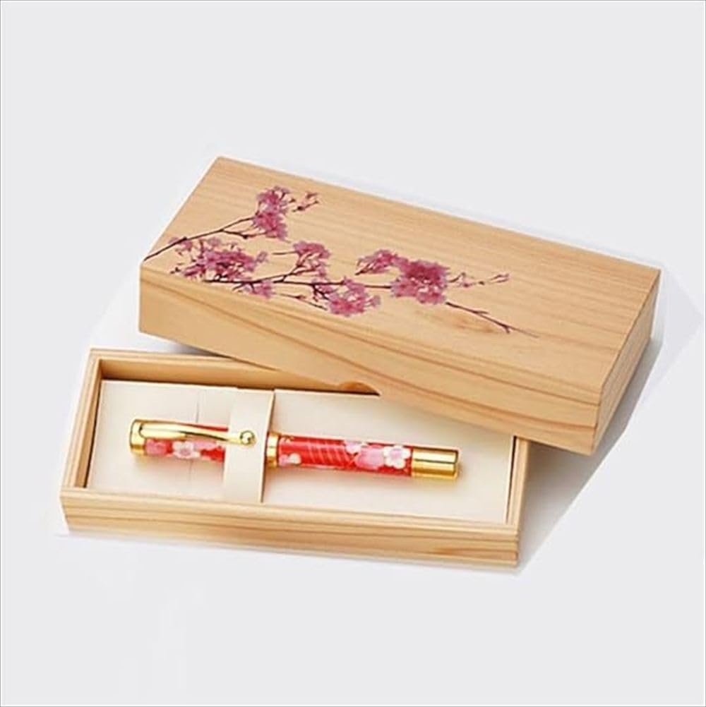 Holz-Federmäppchen Kirschblüten-Design „Nagarasugino“ - MP-201