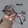 Photochrome Anti-Strahlungsbrille für Damen Herren Sonnenbrille Brille Eckige Fassung Schatten Computer Anti Blaulicht Brille