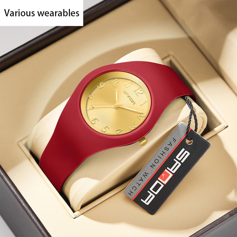 Relógio eletrônico simples de moda, estudante, leve, pulseira de silicone, à prova d'água, unissex