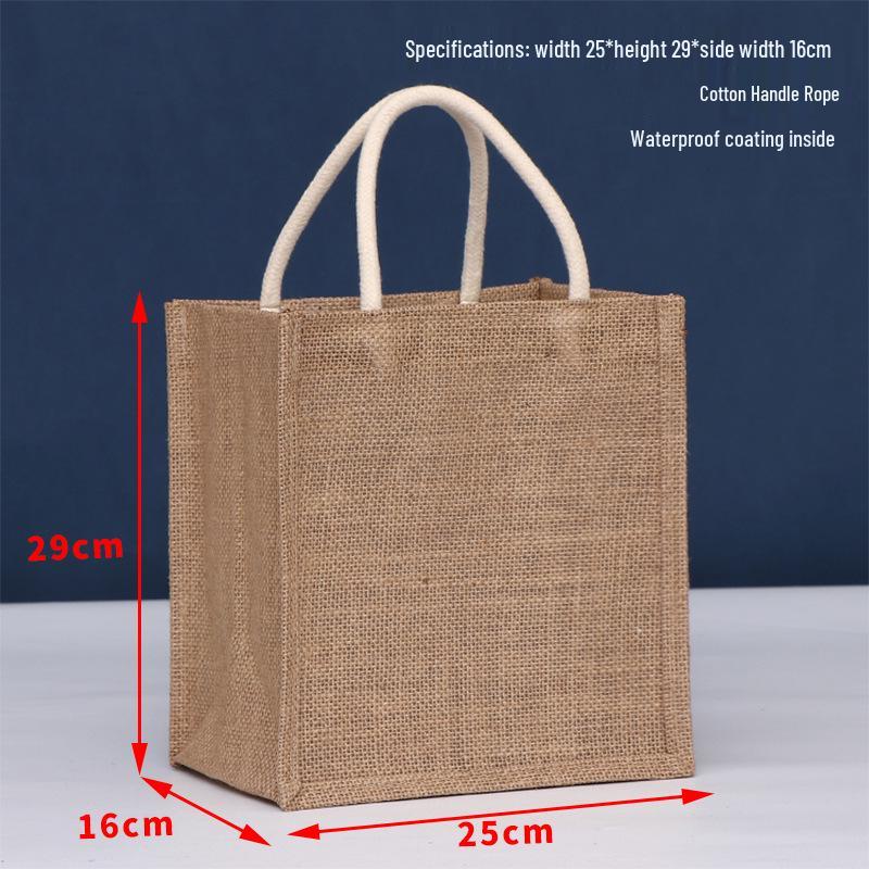 Jute Handbag - Laminated 3D Burlap Tote, Blank Linen Design, Logo Printable.