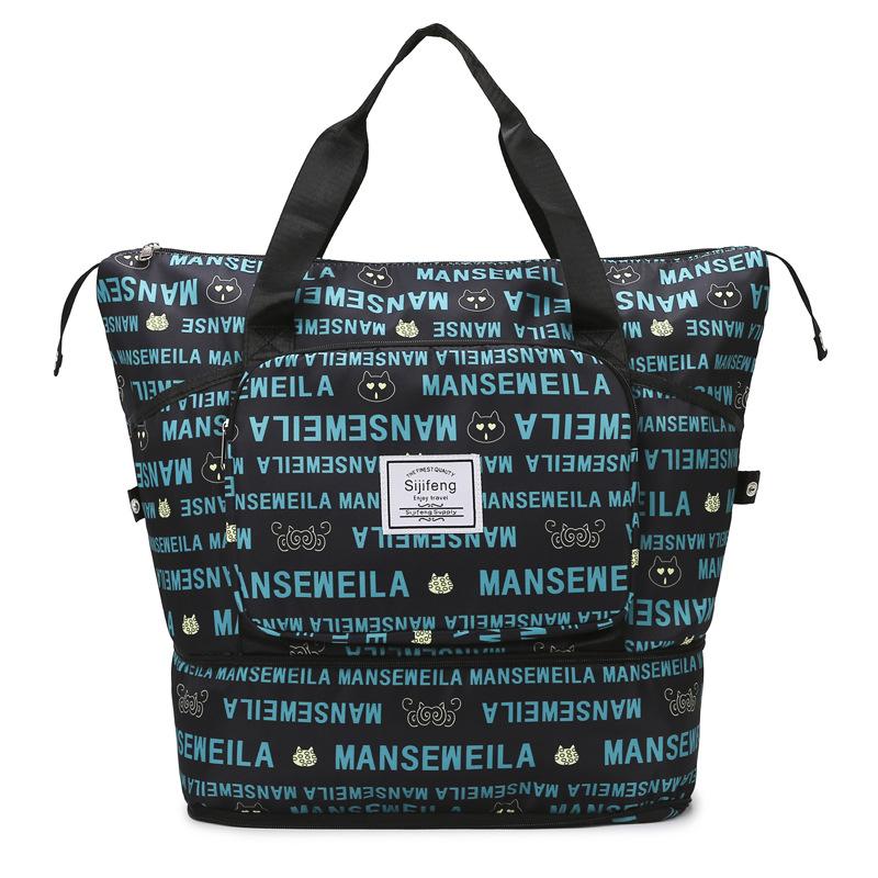 

Trend luggage, large capacity, expandable going out, hand travel bag, dry and wet separation, personalized pull rod fitness зелений