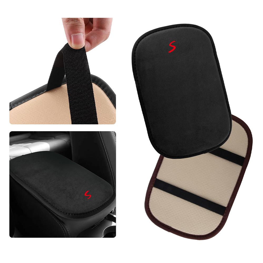 Suede Car Logo Center Console Armrest Cover Mat Non-slip Pad Decor For MINI Cooper JCW WORKS R55 R56 F55 F56 R57 R58 R59 R60 R50