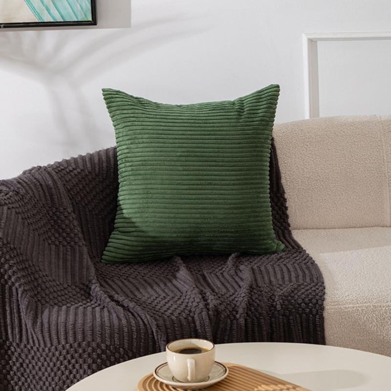 Housse de coussin décorative 45 x 45 cm en tissu côtelé avec ouverture dissimulée pour lit Chaise Siège de fenêtre Style