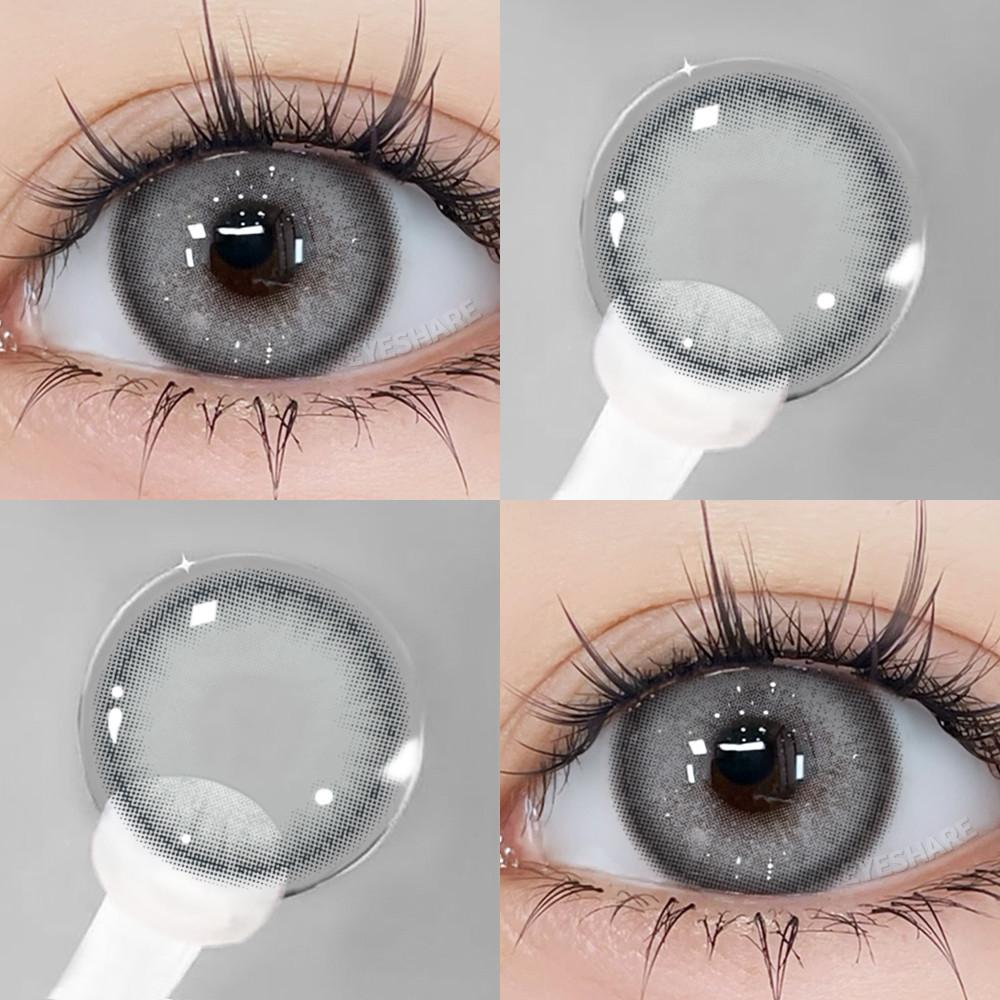 EYESHARE 1pair Lemon Gray Contact Lenses 14.0mm Korean Natural Brown Softlens Eye Contacts Cosmetics Pupils