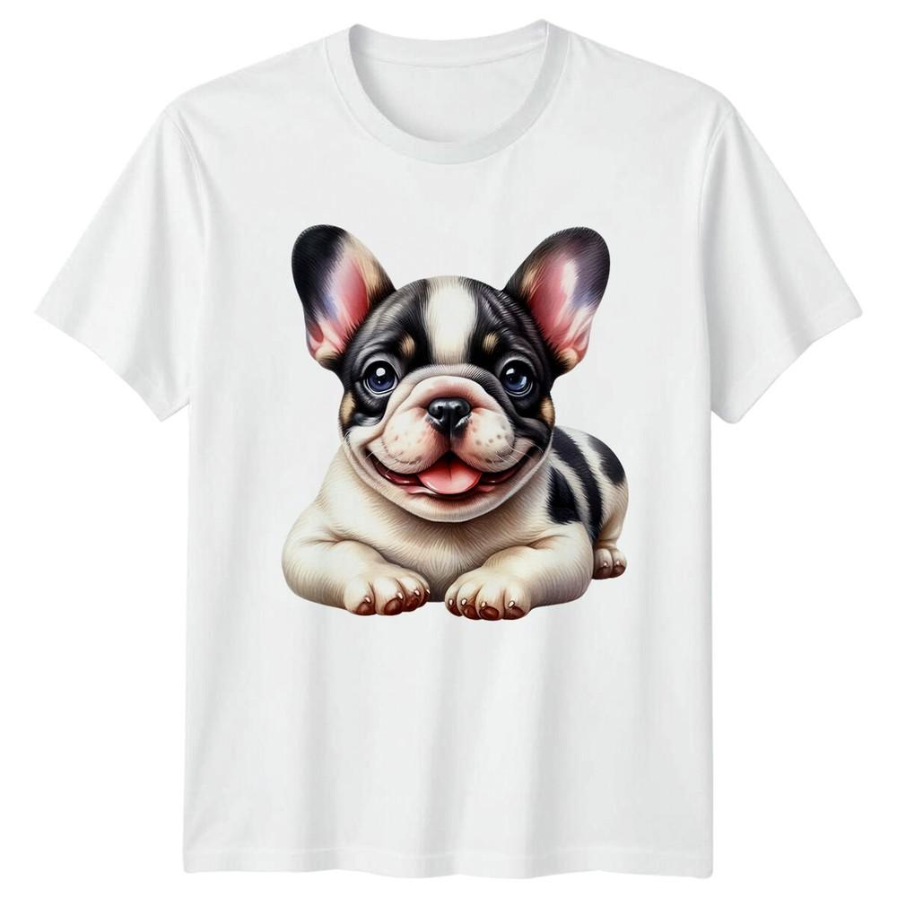 Cute French Bulldog Puppy TShirt Dog Lover Tee Happy Pup Graphic S