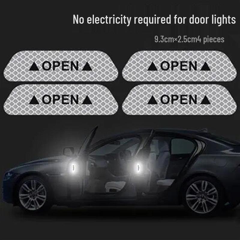 Reflective Car Door Warning & Anti-Collision Sticker Strip - Decorative & Creative