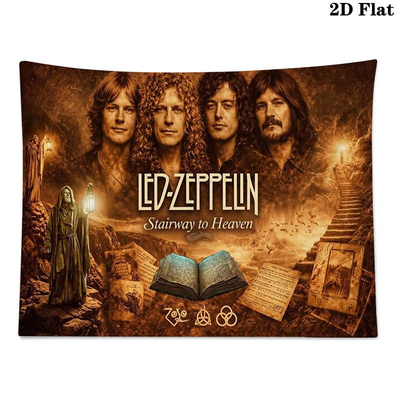 Led zeppelin Wall Tapestry Aesthetic Wall Hanging Printed Fabric Blanket Decorative Tapestries for Bedroom Living Room Home Decor