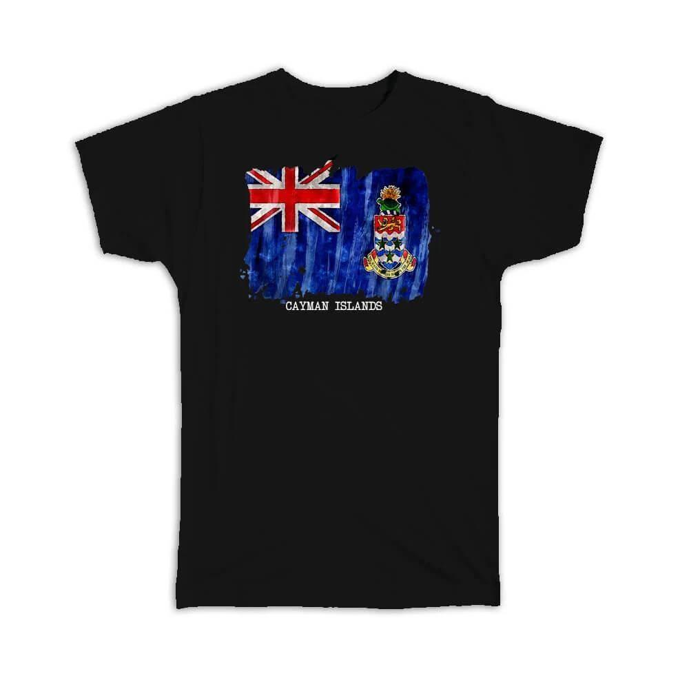 Gift T-Shirt : Cayman Islands Flag NorthAmerica Travel Expat Country Watercolor 3XL