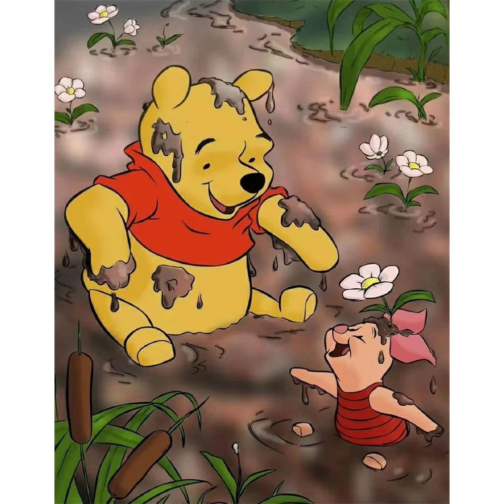 

Winnie The Pooh Series 5D Diamond Painting Full of Diamonds DIY Handmade Diamond Painting Cartoon Decorative Painting Kit Round 20x30cm