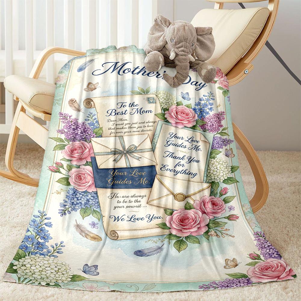 Mother's Day Greeting Card Blanket Suitable for Sofas,travel, Living Rooms Also a Good Gift for Friends and Family Suitable for All Seasons.