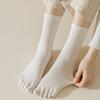 5 Paar/Los Damen Fünf-Zehen-Socken 100% Baumwolle Einfarbig Damen Zehensocken Sport Frühling Herbst Harajuku Zehensocken