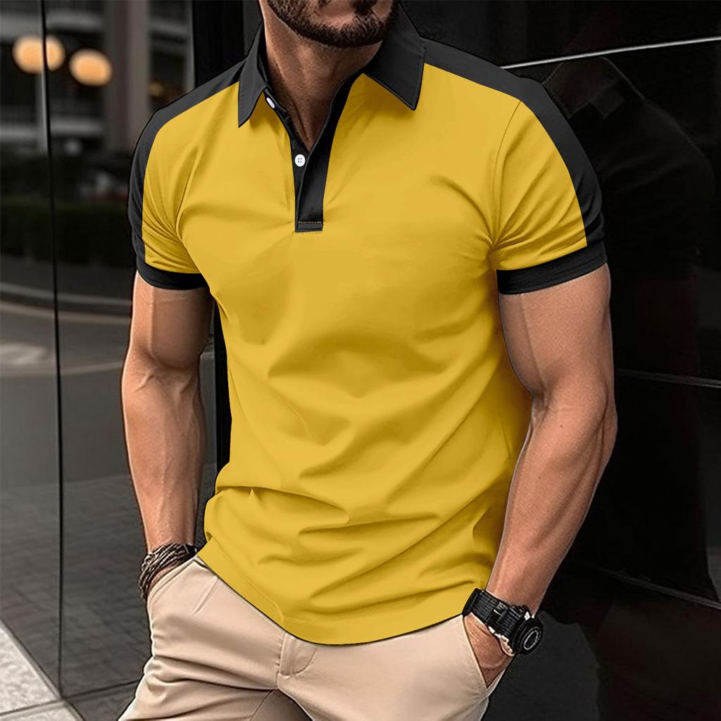 Men's Collar Fashion Twill Cotton Men's Short Sleeved T-shirt POLO Shirt