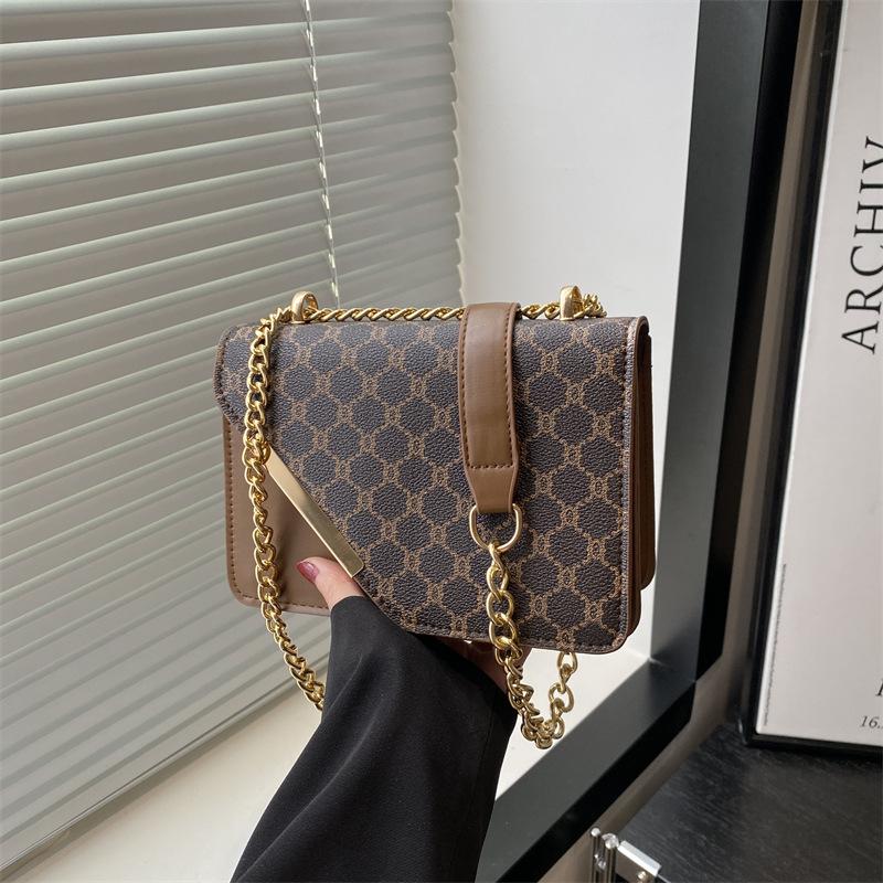 

Новая ретро печатная сумка через плечо модная текстурная сумочка сумка-мессенджер простая повседневная маленькая квадратная сумка