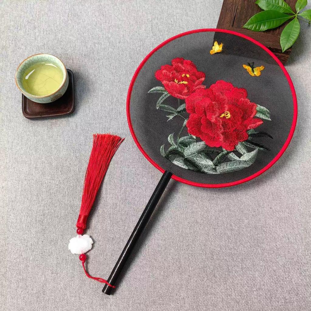 Ancient-Style Fan, Suzhou Double-Sided Embroidery Round Fan, Dance-Specific, Traditional Chinese Style, Hanfu, Qipao, Classical Round Fan, Summer Fan