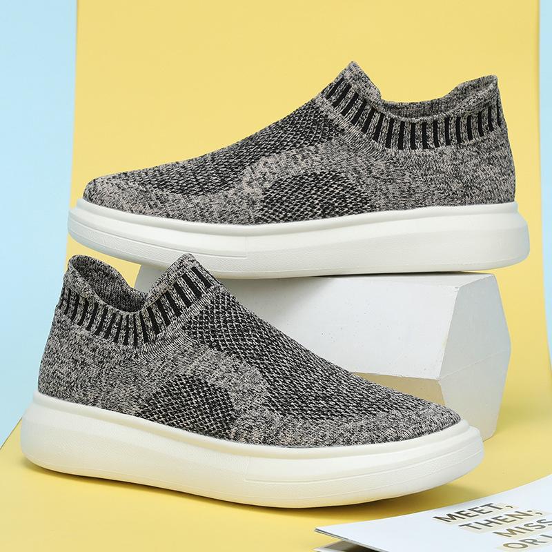 

Большой размер 46 новая вязаная обувь для пар, кеды на платформе, носки-туфли, мужская спортивная обувь, повседневная обувь, легкая мужская обувь 46