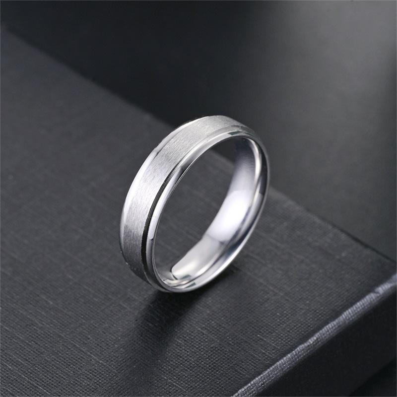 Fashion titanium steel ring 6mm bilateral ball matte simple niche couple ring temperament hand jewelry