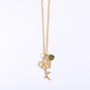 Birth Month Flower Pendant, Rose Flower Necklace Charms Set Stainless Steel