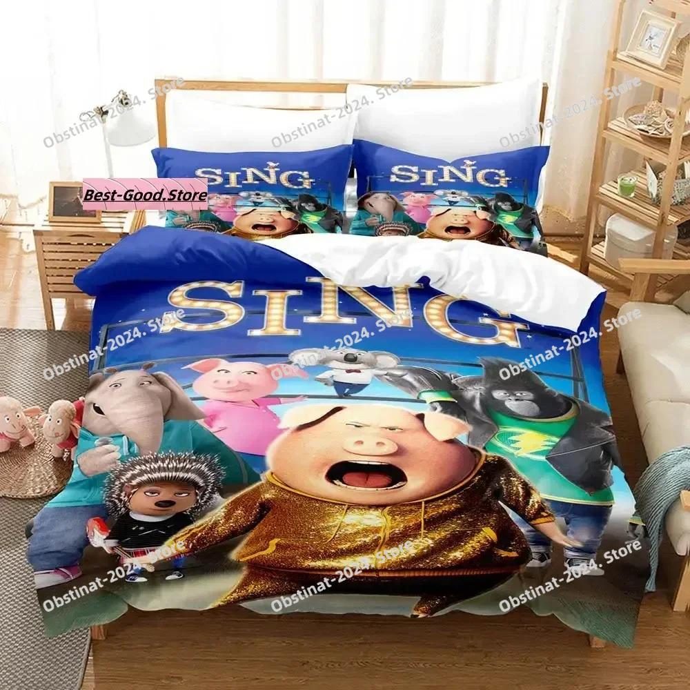 Nuovo Set Biancheria da Letto Sing 2 Singolo Gemello Matrimoniale Queen King Size Set Letto Adulto Bambino Camera da Letto Copripiumino Set Stampa 3D Kawaii Aniem