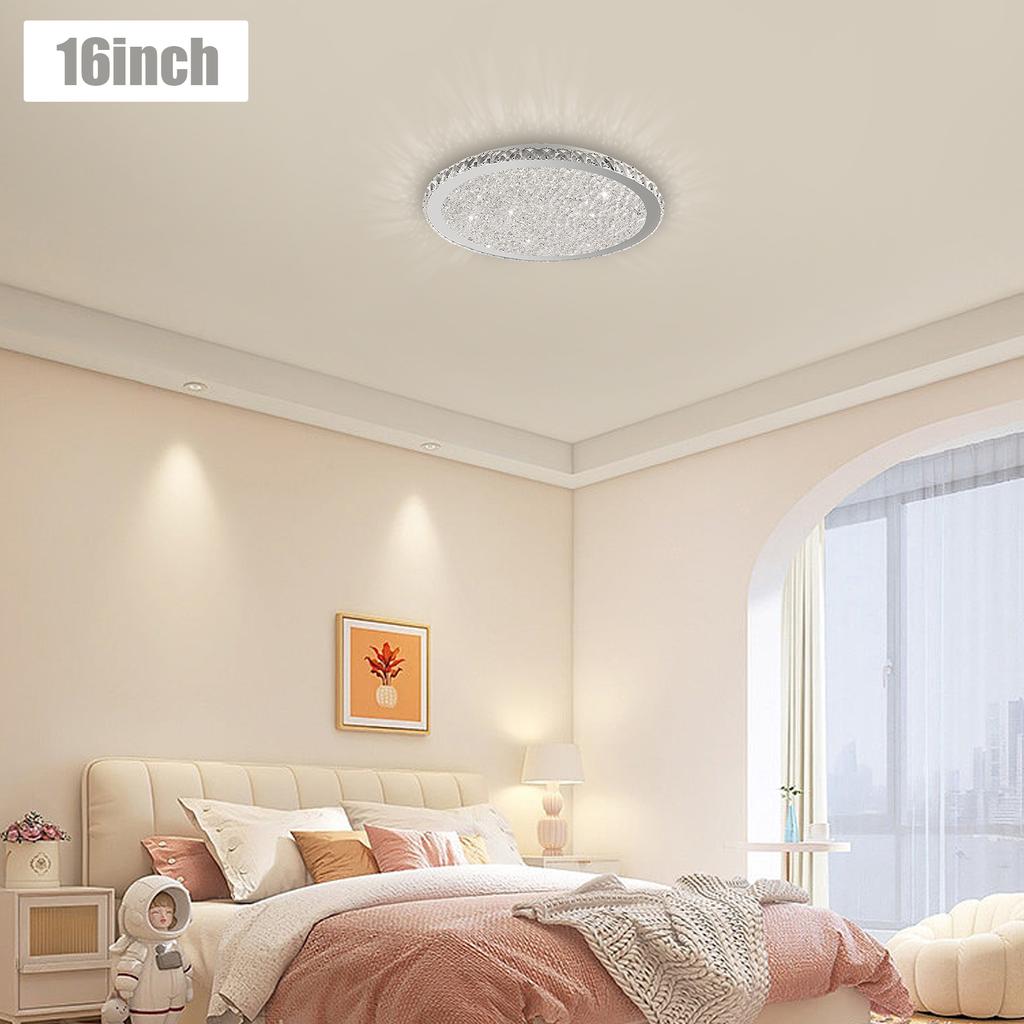 Luxury Crystal LED Ceiling Light Fixtures Modern Round Chandelier Bright Lighting for Living Room Dining Room Home Decoration