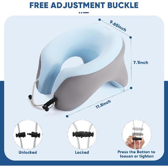 Easy Breath Face Down Pillow-Premium Memory Foam Neck Pillow-Ideal for Prone Sleeping and Travel