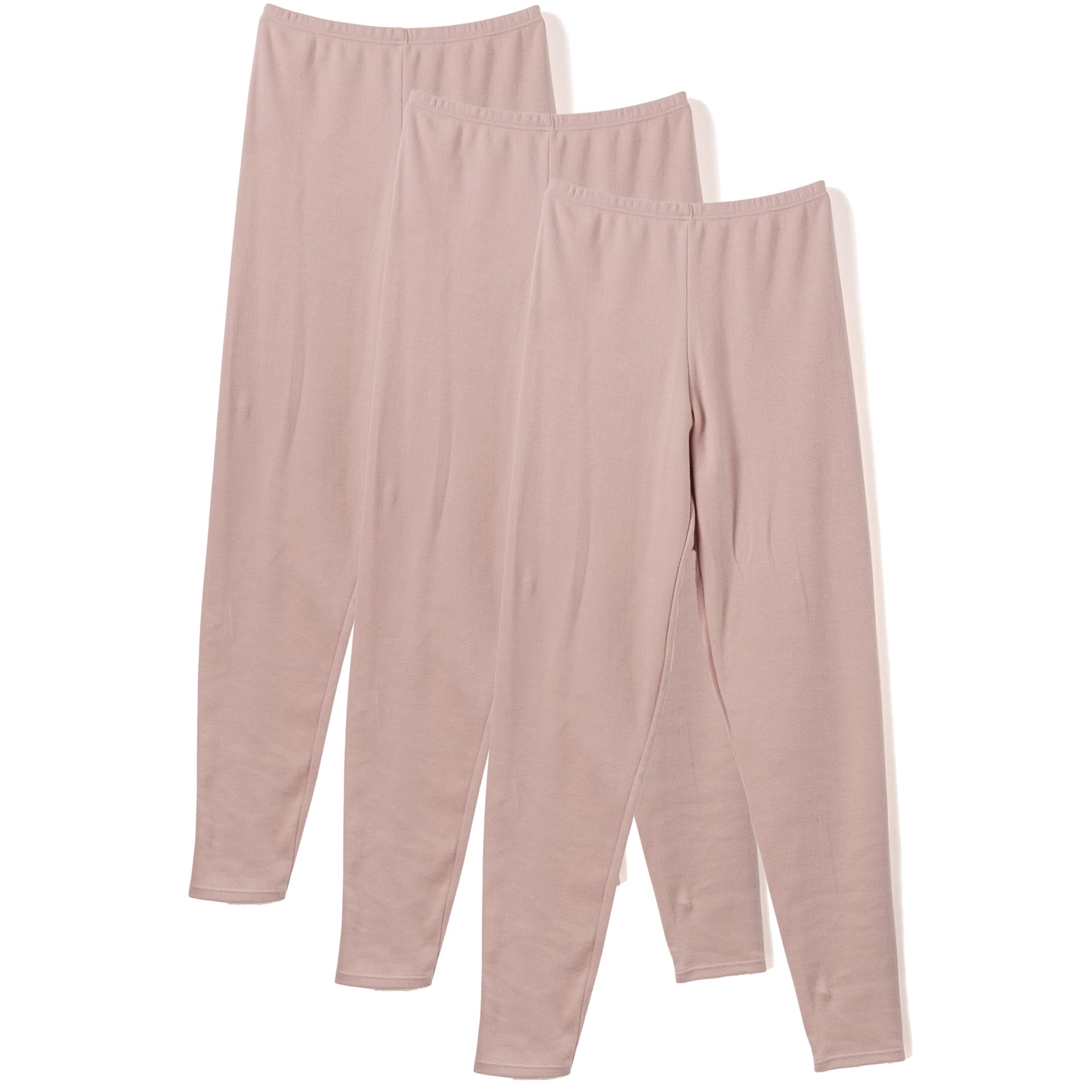 

Shirasagi Knit Brushed Cotton Cropped for Fall and Women s Double-Sided 100% Leggings, Eight-Lock Knit, Winter, Warmth, K6465T-E (M, Pink, 3-Pack)