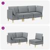 Modular Sofa Set with Storage Space 3 pcs Light Grey Fabric