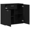 Sideboard in Black Oak Look 80 x 36 x 75 cm Engineered Wood