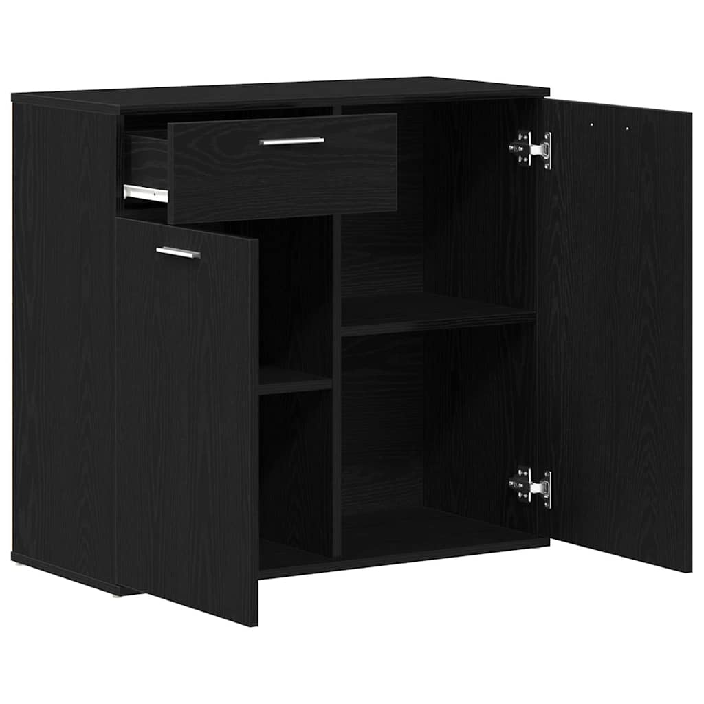Sideboard in Black Oak Look 80 x 36 x 75 cm Engineered Wood