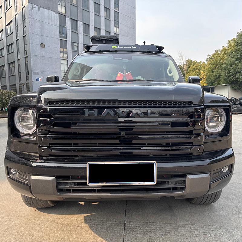 Haval H9 2nd Gen Headlight Frame Kit: Grille, ABS, LED Beads, Black Warrior Design