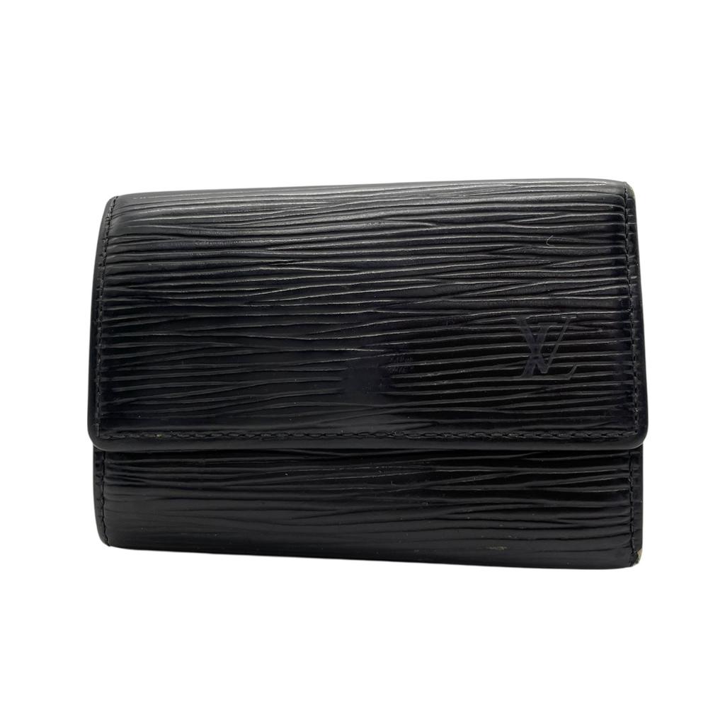 Used LOUIS VUITTONKey Holder  Black Leather Unisex