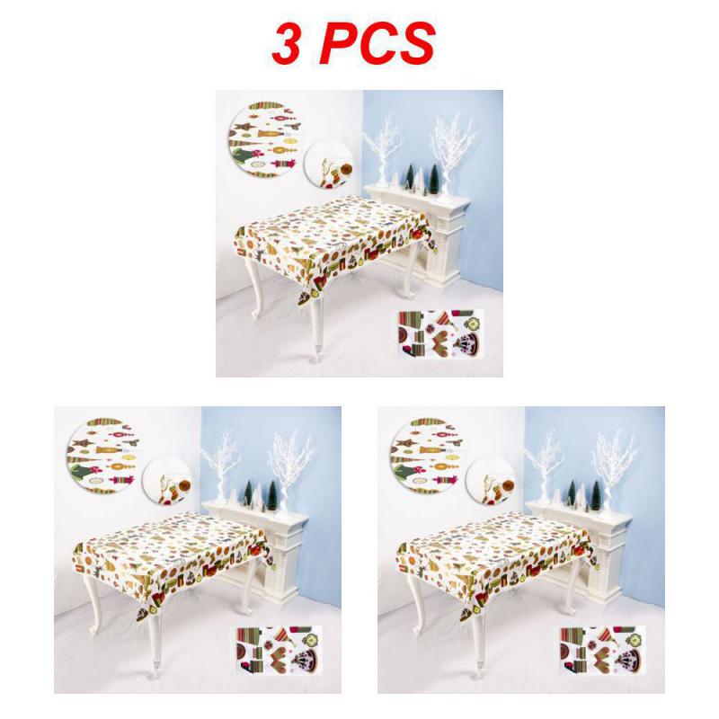 Christmas Printed Tablecloth Creative Pvc Christmas Table Tablecloth Christmas Tabletop Disposable Tablecloth