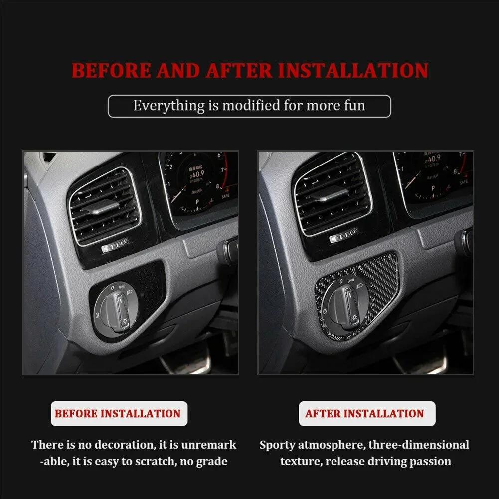 Kohlefaser Scheinwerferschalter-Verkleidung für Golf 7 MK7 (2014-2019)